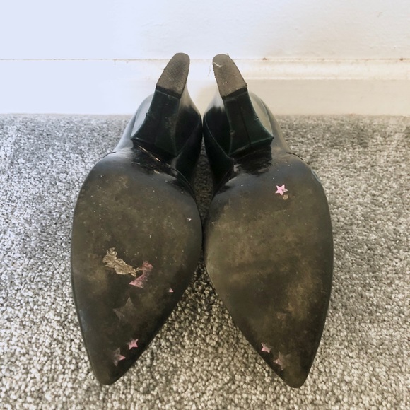 Vintage Le Saunda Pointy Toe Oxford, Forest Green, sz 7.5 - Picture 3 of 4